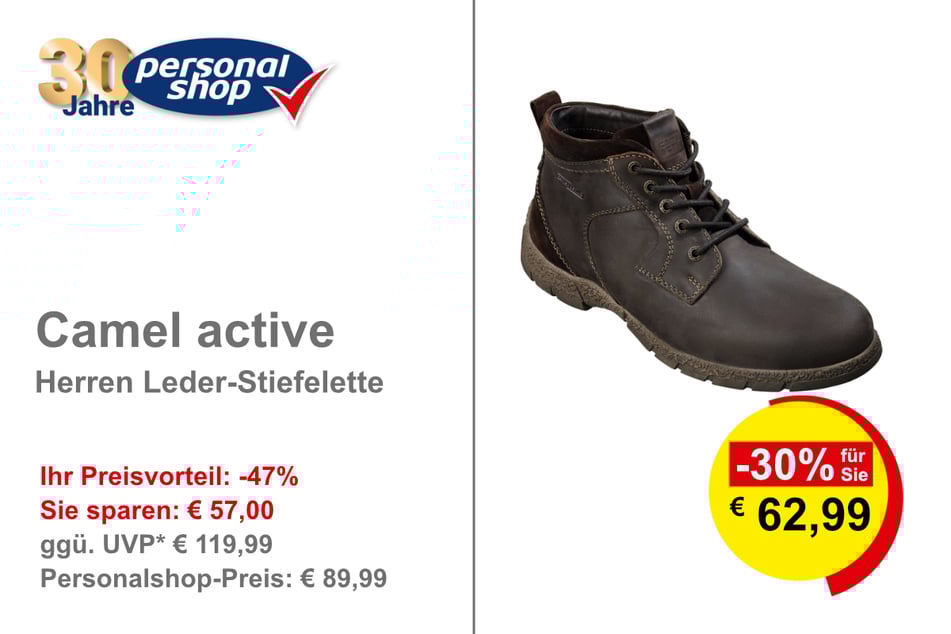 Camel active Herren Leder-Stiefelette