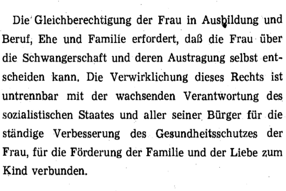 Vorwort zum Gesetz über die Unterbrechung der Schwangerschaft vom 9. März 1972.