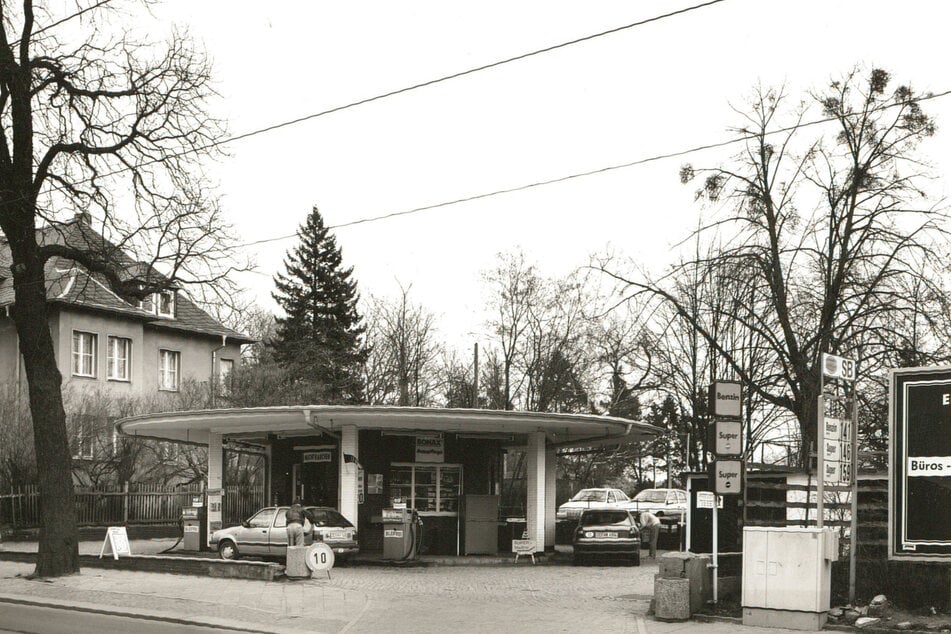 Die Minoltankstelle an der Bautzner Straße 1993.