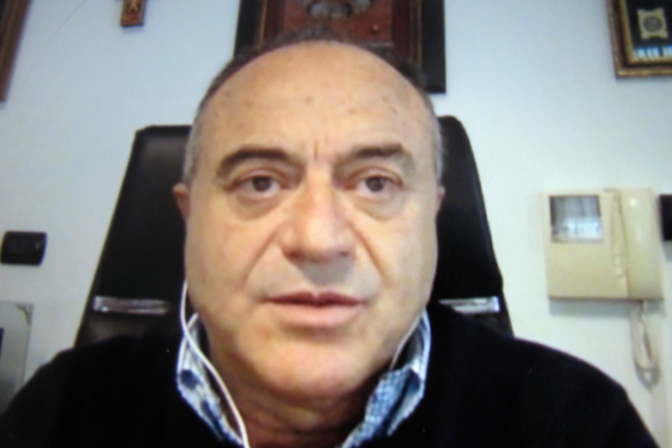 Die Aufnahme von einem Monitor zeigt Nicola Gratteri aus Catanzaro, Staatsanwalt in der Regionalhauptstadt Kalabriens und führender italienischer Anti-Mafia-Ermittler.