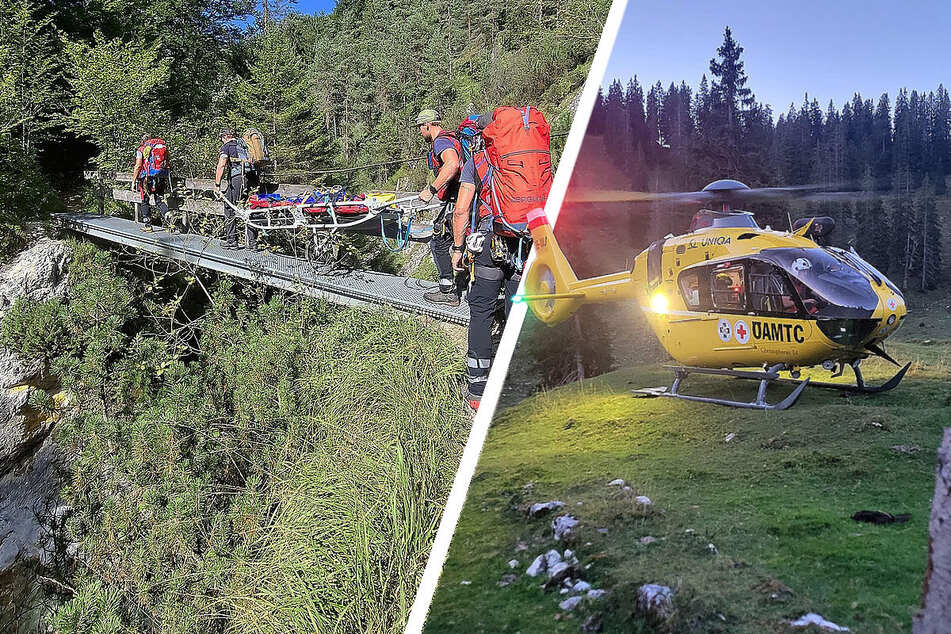 Zahlreiche Berg-Unfälle: E-Biker stürzt Steilhang ab, Teenager erleidet schlimme Schnitt-Verletzung