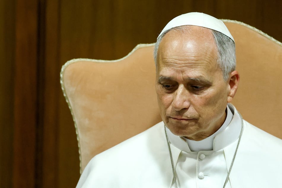 Pope Leo XIV attends the presentation of "Magnifica humanitas," his first encyclical, focused on the rise of artificial intelligence, at the Vatican's Aula Nuova del Sinodo, on May 25, 2026.