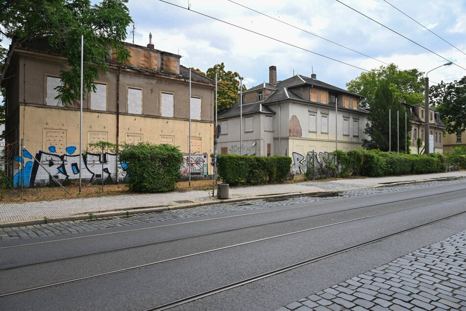 Seit Jahren verfallen die drei "Putzi-Villen" an der Königsbrücker Straße in der Neustadt.