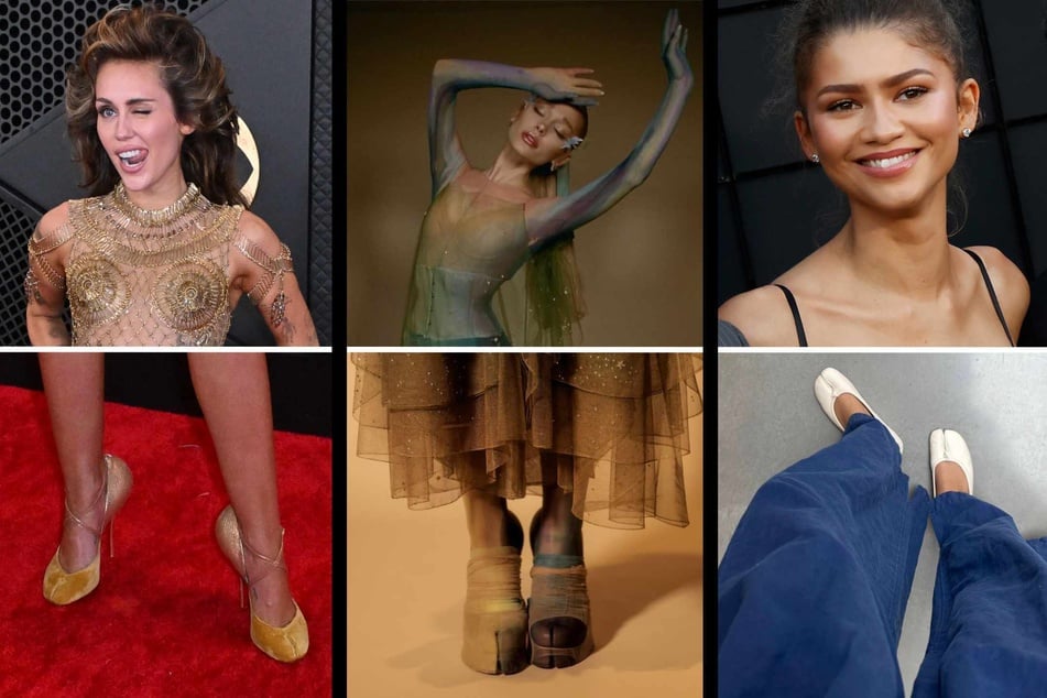 One of the newest – and strangest – celeb fashion favorites have actually been a cult classic for years, but lately, they've been seen adorning the feet of Hollywood movers and shakers like Zendaya (r.), Ariana Grande (c.), and Miley Cyrus (l.).