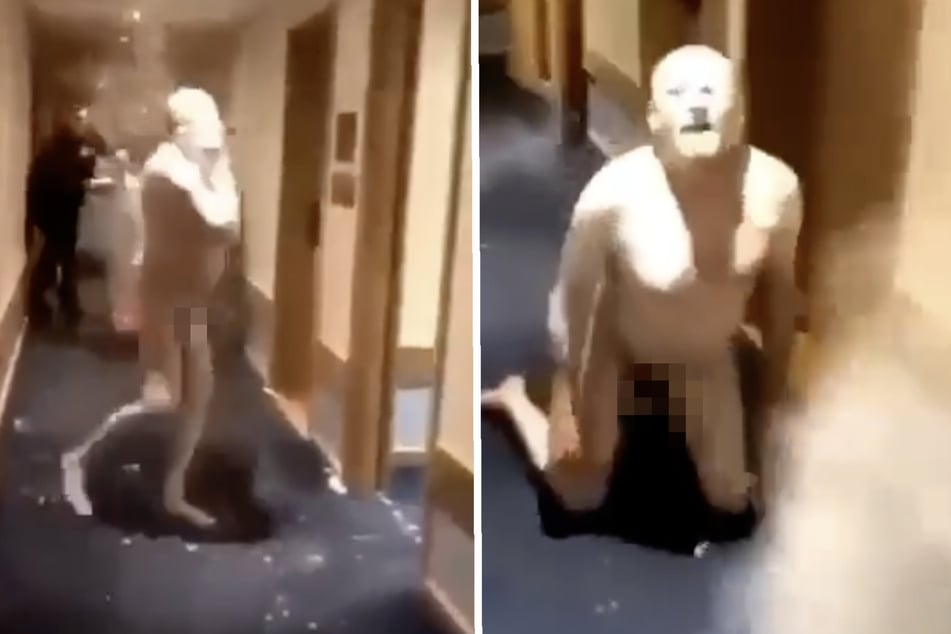 Eskalation auf dem Hotel-Flur: Männer attackieren Nackten mit Feuerlöscher!