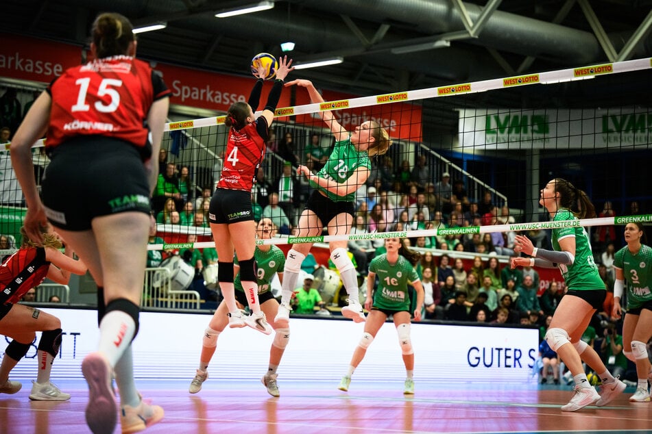 Im Block setzten sich die DSC-Schmetterlinge nicht immer durch. Das Halbfinale buchten sie in Münster trotzdem.