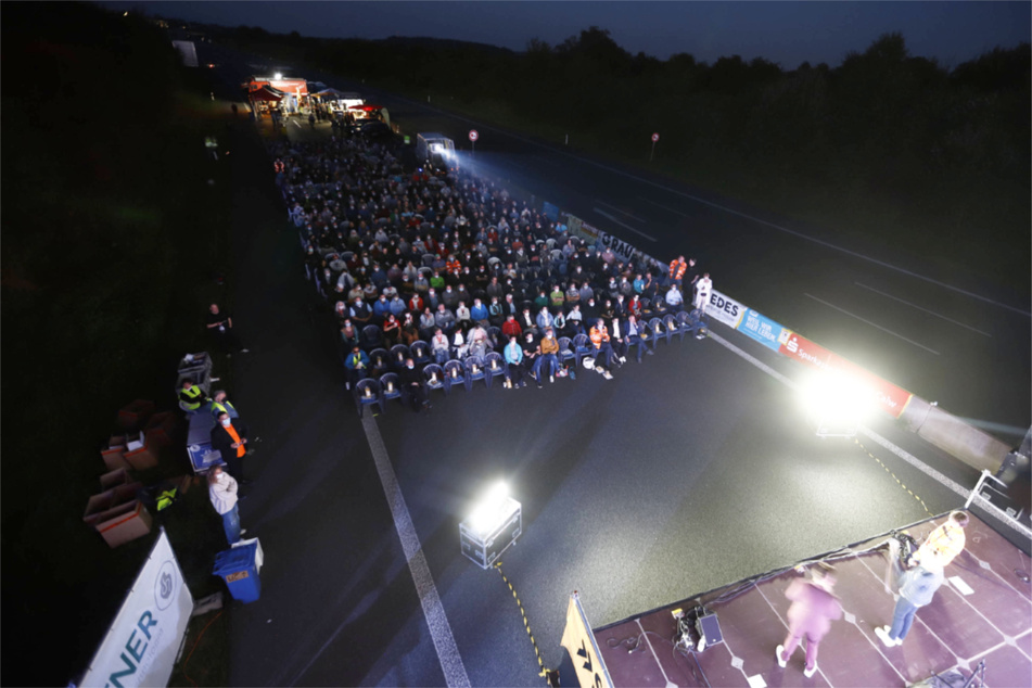 Statt Autos gab's am Samstagabend Open-Air-Kino für 500 Gäste.