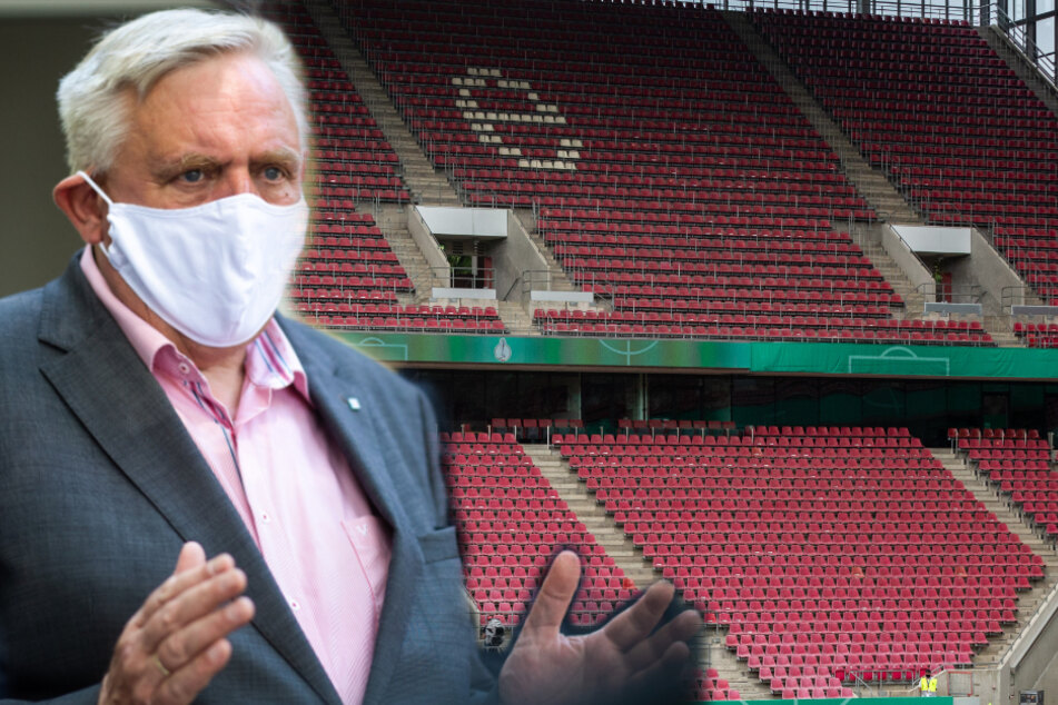 NRW-Minister Karl-Josef Laumann (63, CDU) steht Fußballspielen mit Zuschauern skeptisch gegenüber. (Bildmontage)