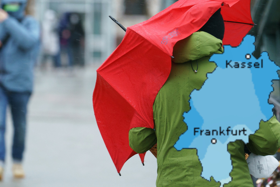 Einen Schirm oder regenfeste Kleidung sollte man besser dabei haben: Auch der Dienst Wetteronline.de (Grafik) sagt für das Wochenende in Frankfurt und ganz Hessen ein erhöhtes Niederschlagsrisiko voraus.