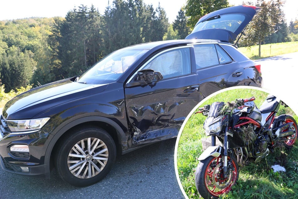 Schwerer Unfall im Erzgebirge: Biker bei Crash verletzt