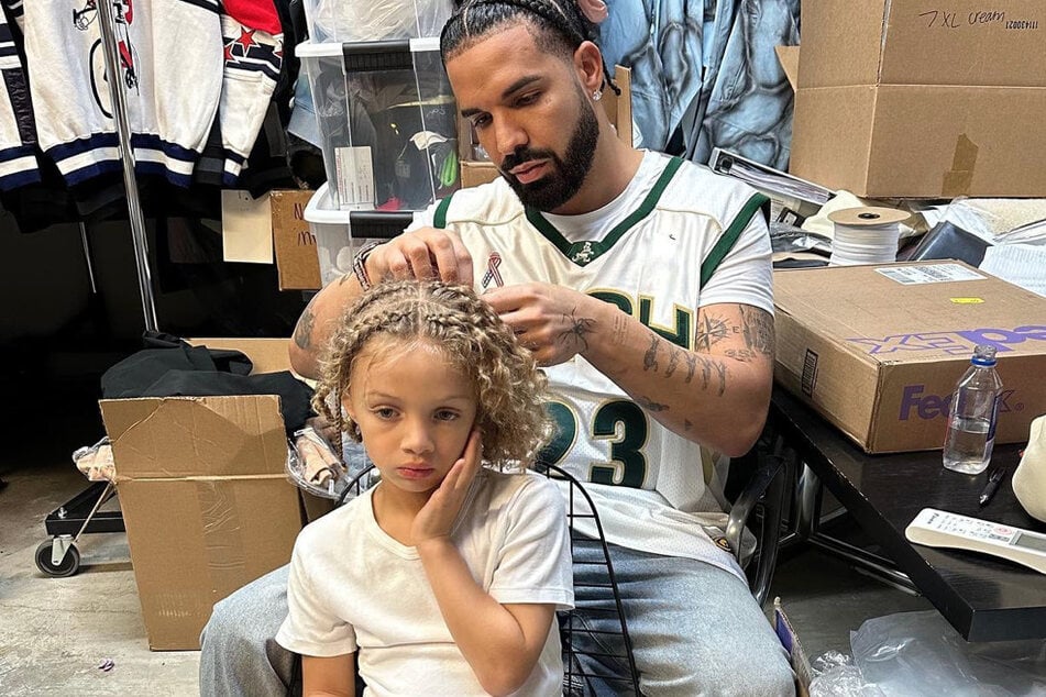 Drake shared a sweet moment with his son Adonis over the weekend.