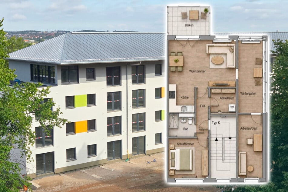 Diese 3-Raum-Wohnung mit Wintergarten und Balkon entsteht gerade in Zwickau