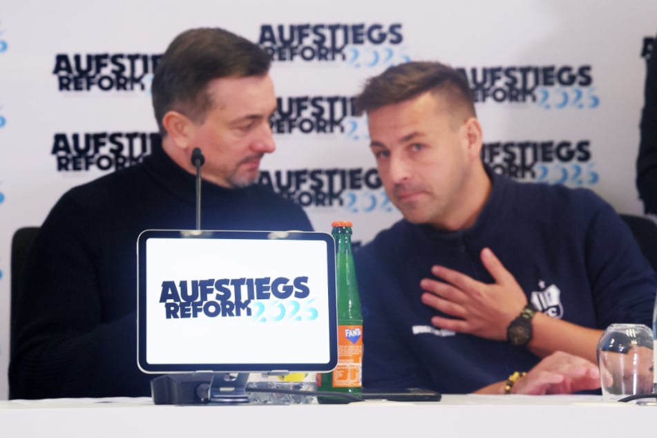 CFC-Geschäftsstellenleiter Tommy Haeder (r., mit Halles Sportchef Daniel Meyer) ist Sprecher der Initiative.