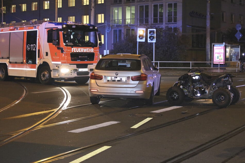 Das Auto und das Quad waren auf der Kreuzung Riebeckstraße und Stötteritzer Straße miteinander kollidiert.