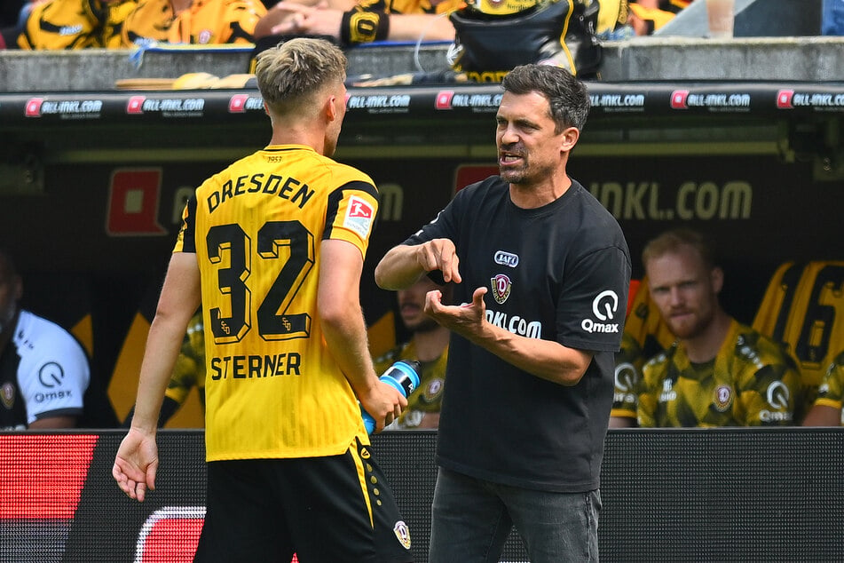 Gegen Darmstadt hatten die Mannen von Trainer Thomas Stamm (43, r.) wenige Chancen, aber Jonas Sterner (24) verwertete eine.