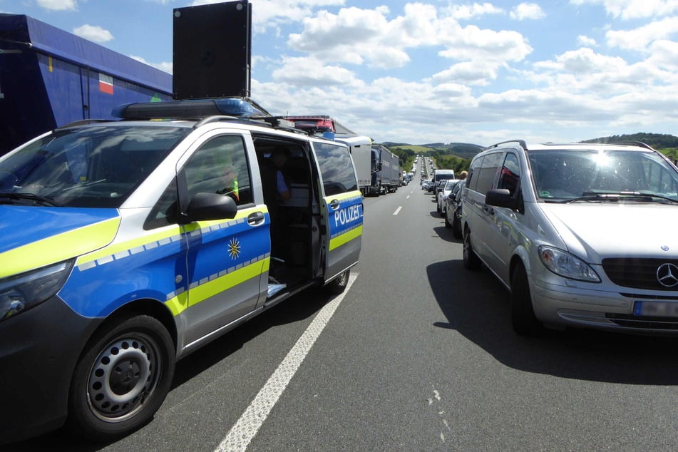 Die A72 wurde zwei Stunden lang gesperrt.