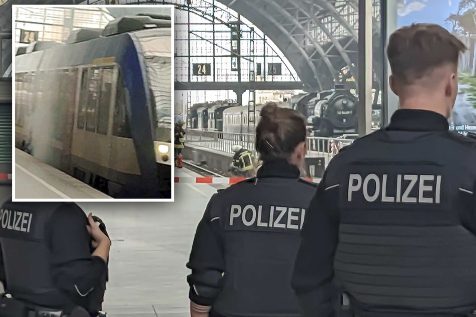 Leipzig: Einsatz im Leipziger Hauptbahnhof: Feuer bricht unter Zug aus!