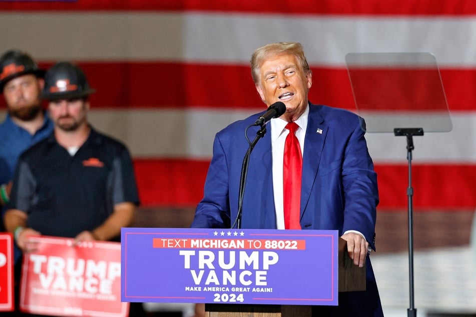 Republican presidential candidate Donald Trump speaking during a campaign event in Walker, Michigan, on Friday.