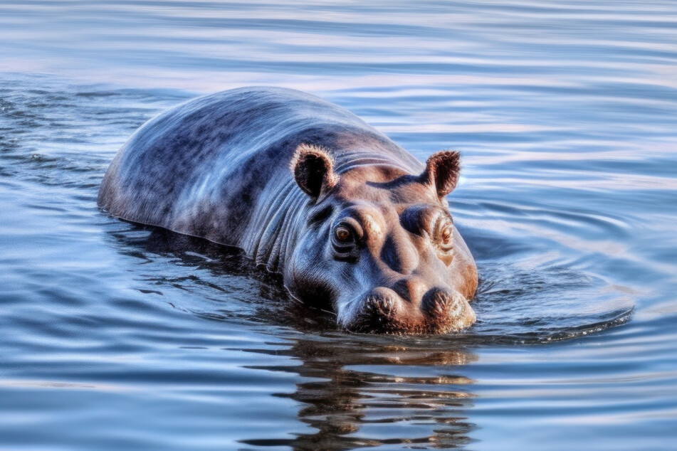 Hippos may seem like quiet fellows at first glance, but when they feel threatened, the situation can quickly become dangerous (stock image).