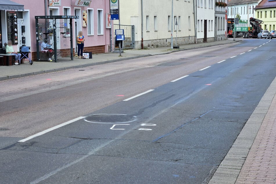 Die Stelle des Aufpralls wurde markiert.