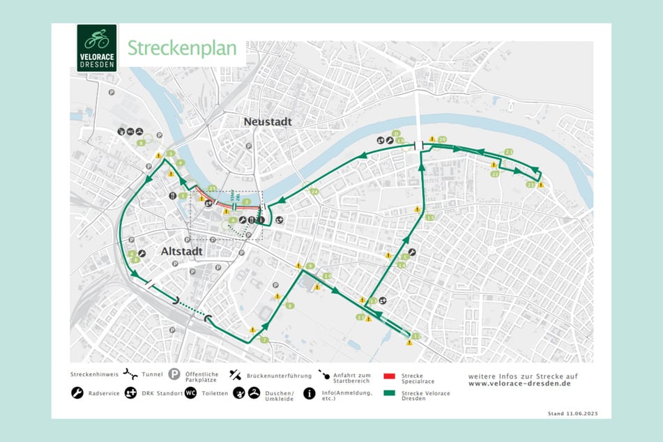 Der Streckenverlauf des "Velorace" am Sonntag gleicht der Darstellung bei Google.