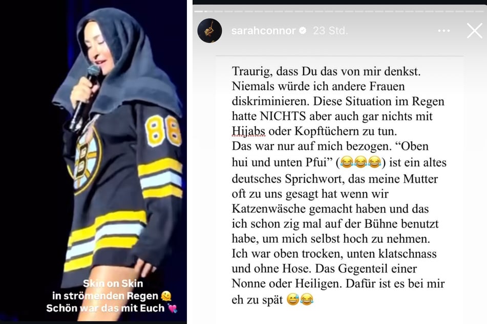 Sarah Connor teilte daraufhin das Video von dem Konzert auf Instagram und schrieb diese Zeilen dazu.