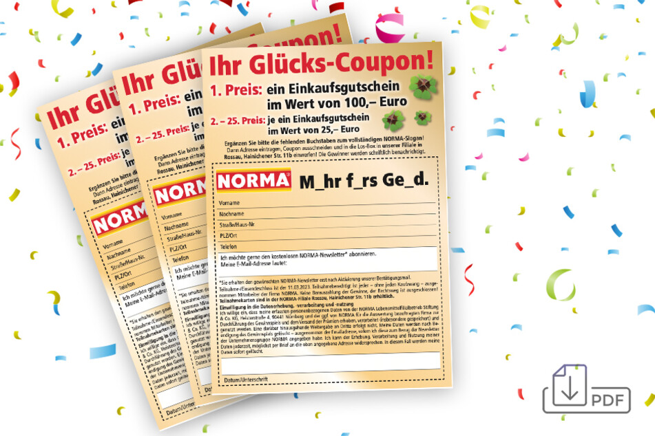 Hier gibt's den NORMA Glücks-Coupon zum Herunterladen.