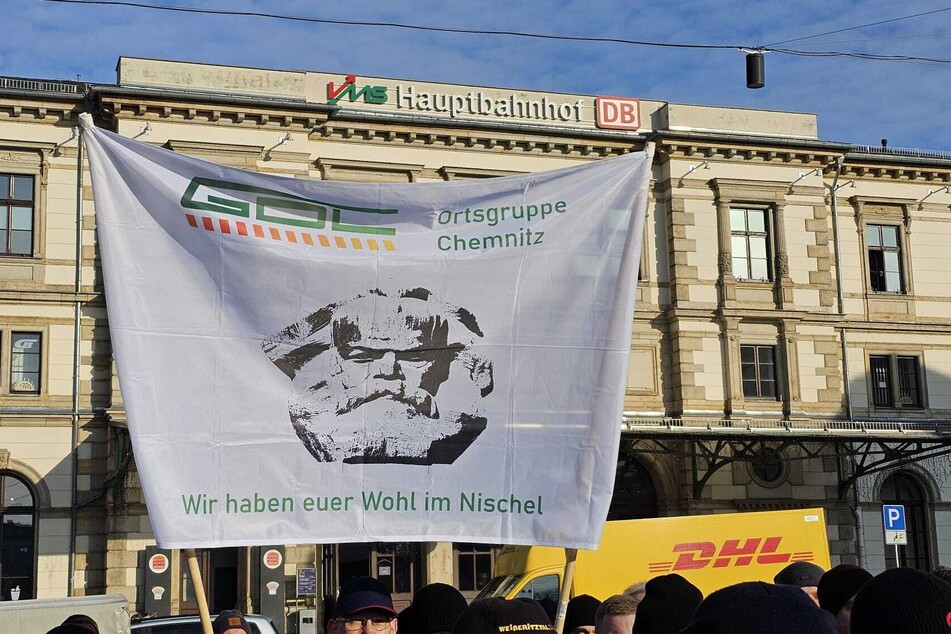 Banner der GDL: "Wir haben euer Wohl im Nischel".