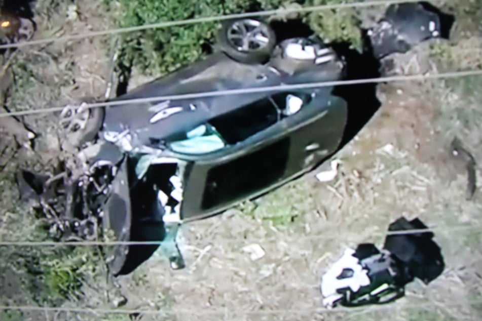 Tiger Woods' SUV crashed into a median and rolled over. The golf star had to be extricated through the windshield.