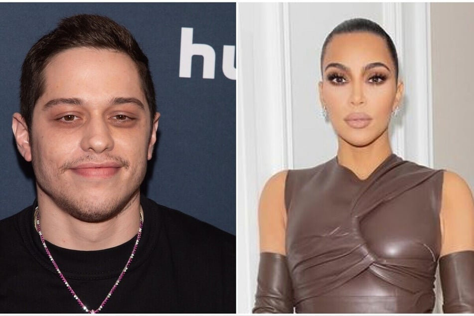 After sparking romance rumors, Kim Kardashian (r.) threw Pete Davidson a birthday party at her mother's home.