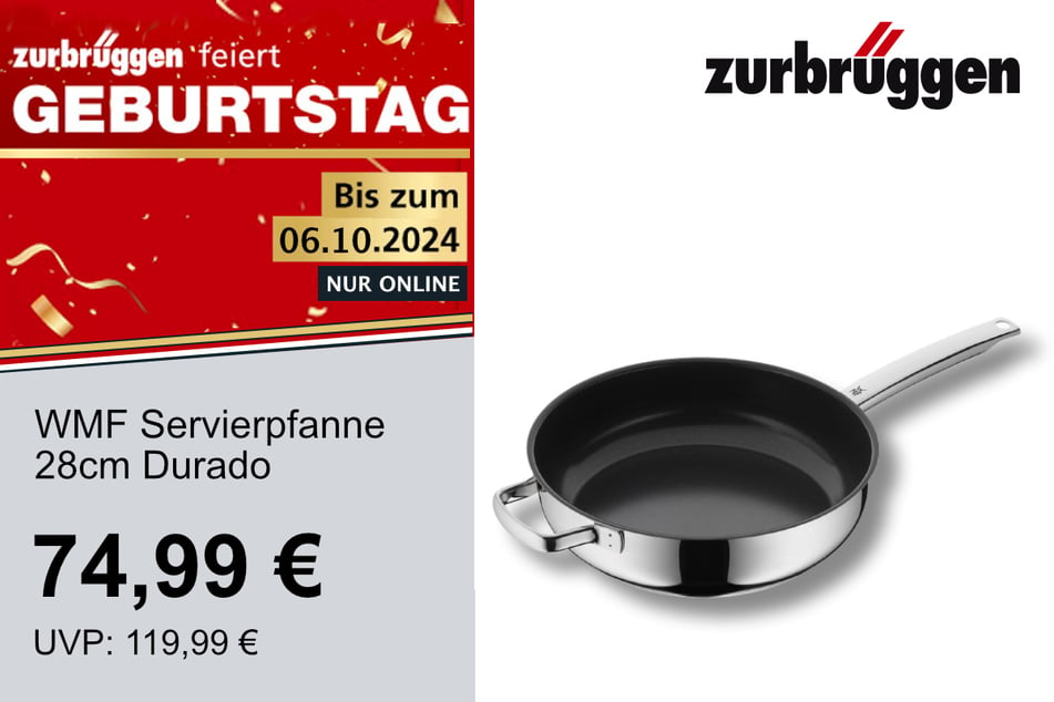 WMF Servierpfanne Durade
für 74,99 statt 119,99 Euro.