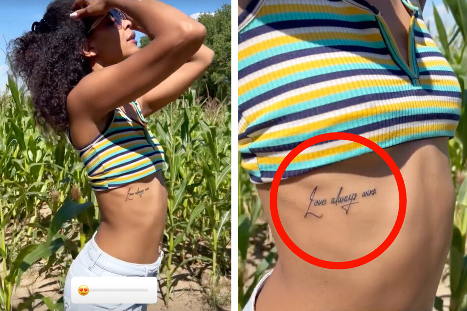 Offenbar hat das Model ein neues Tattoo: Unterhalb ihrer rechten Brust steht nun der Schriftzug "Love always wins".