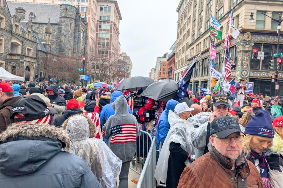 Thousands of Donald Trump fans braved brutally cold weather and spent hours in a barricaded line to get their chance to attend the incoming president's highly anticipated "Victory Rally" at Capital One Arena in Washington DC on January 20, 2025.