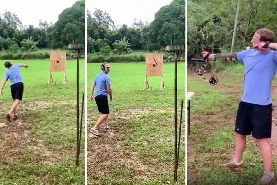 Mark Zuckerberg showed off his impressive handing of a bow and arrow and spear on Instragram.