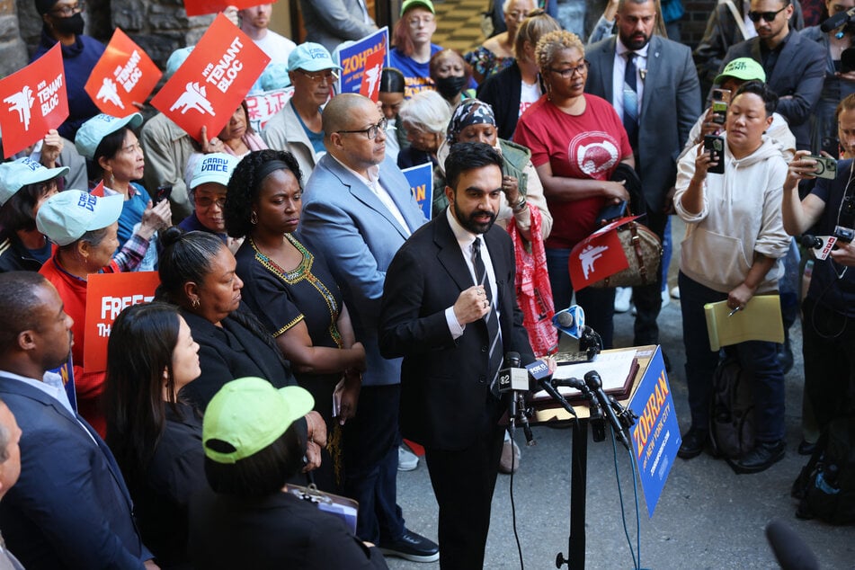 Zohran Mamdani attends a news conference in the Bronx to address the cost of rent on October 1, 2025.