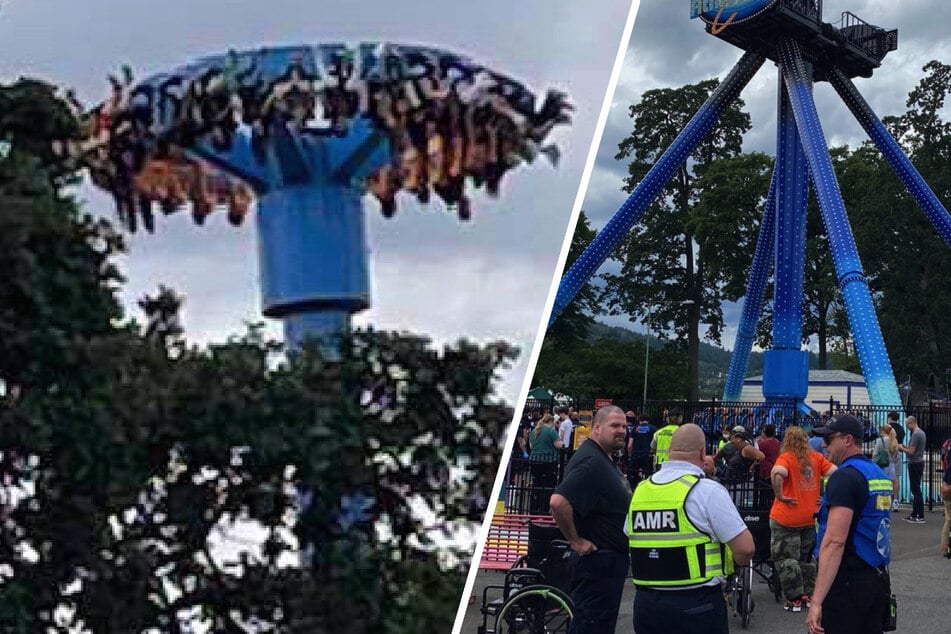 Besucher durchleben Horror-Fahrt auf Karussell im Freizeitpark!