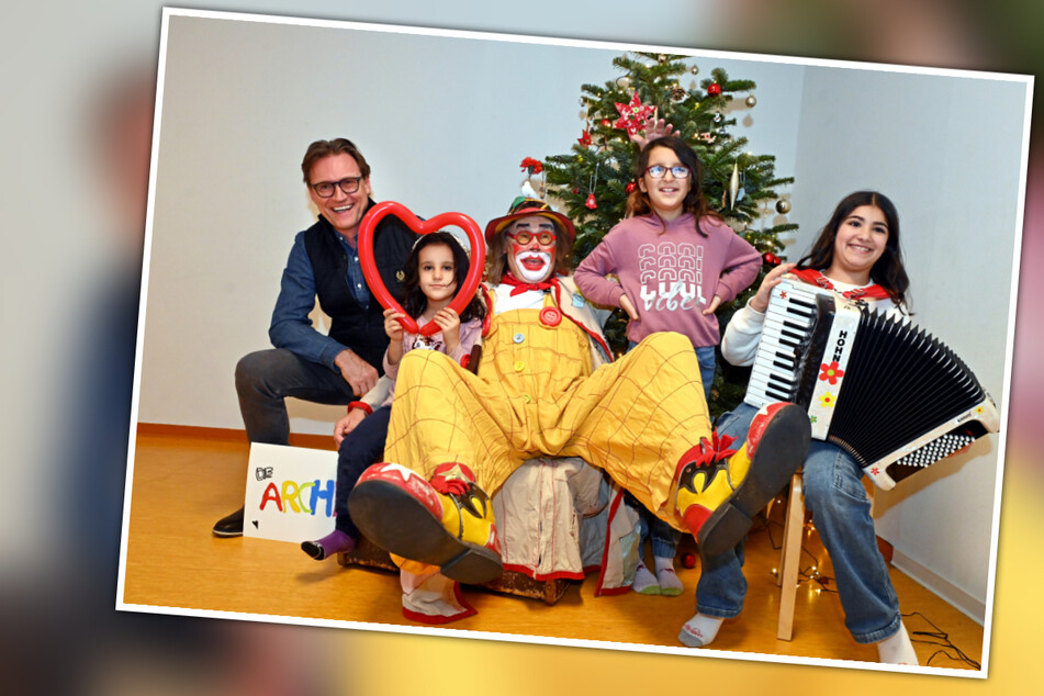 Dresden: Clown Lulu kaspert in der "Arche" Familien glücklich