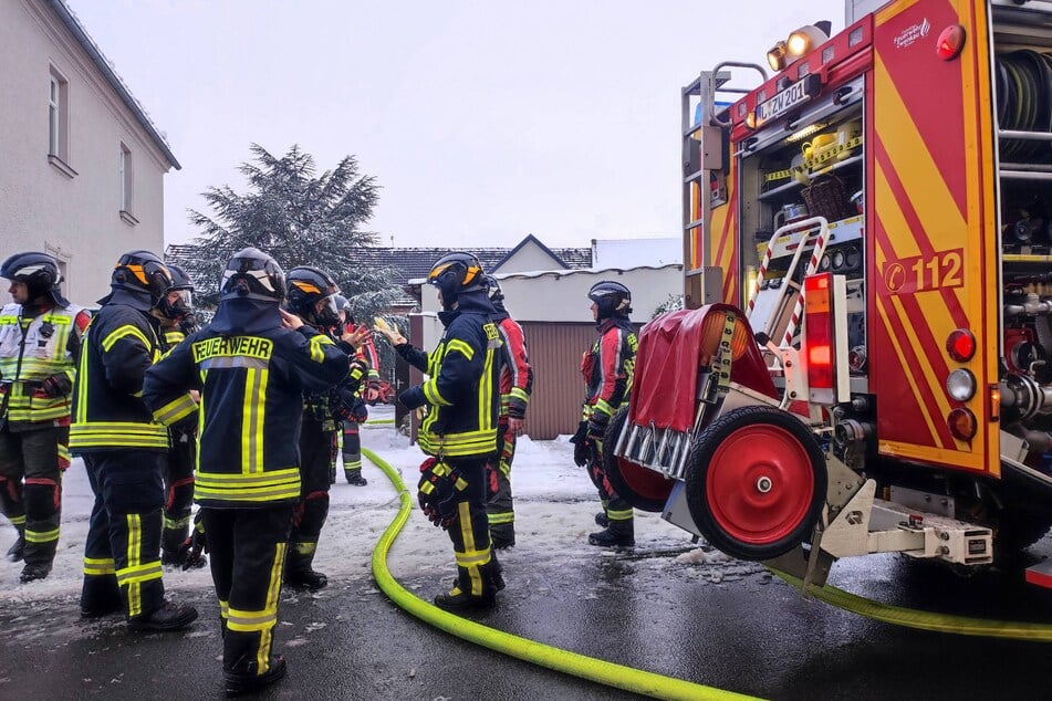Die Feuerwehr löschte einen Scheunenbrand.