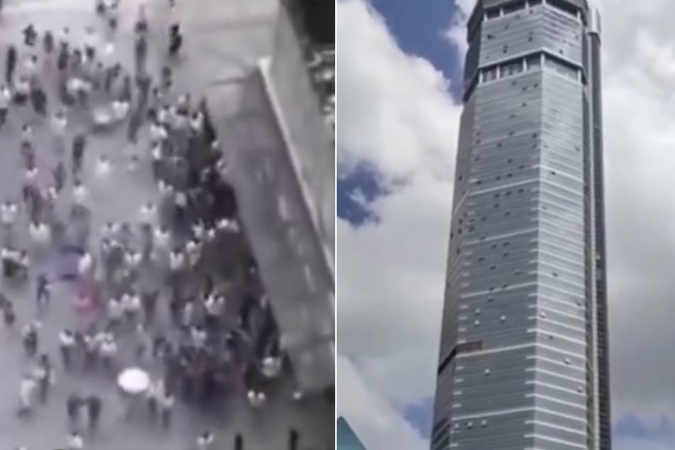 Menschen, die sich in dem betroffenen Hochhaus befanden, mussten das Gebäude verlassen.