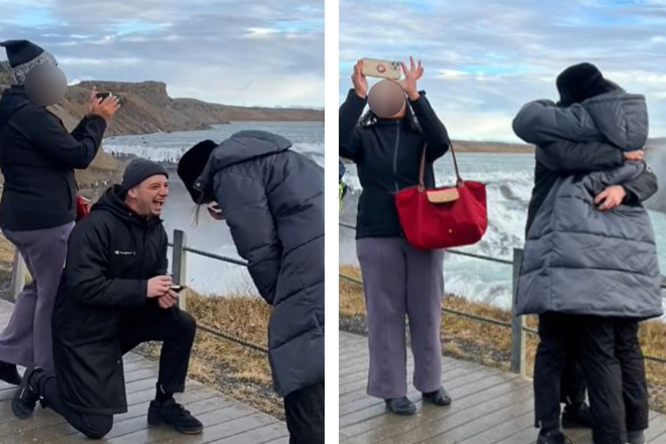 Wie das Paar im Nachhinein feststellte, hatte eine Touristin das Video des Antrags ziemlich vermurkst.