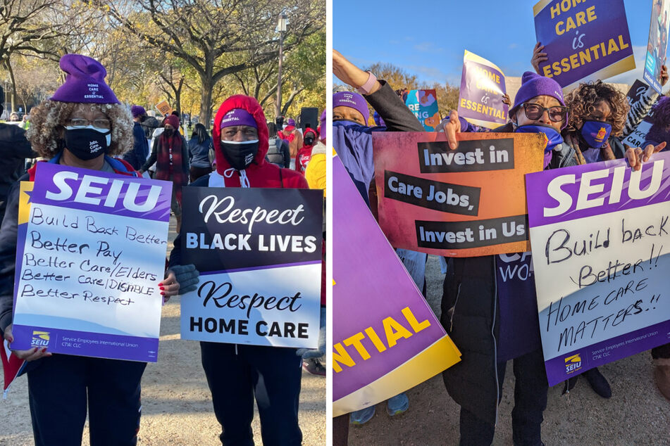 Hundreds of care workers, consumers, and allies marched to the National Mall on Tuesday in support of the Build Back Better Act.