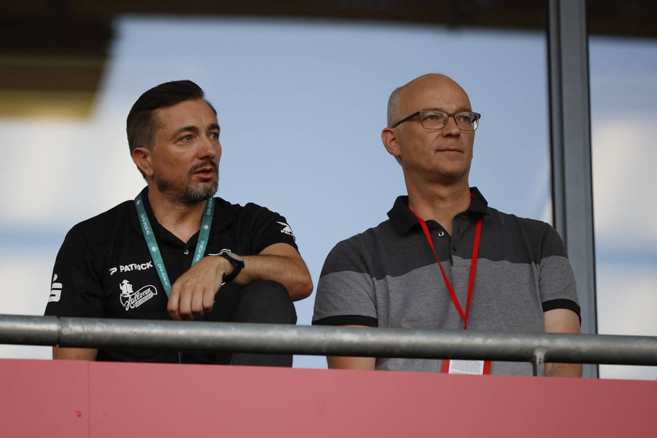 Sportdirektor Daniel Meyer (46, l.) und Präsident Dr. Jürgen Fox (57) stehen spätestens jetzt ebenso in der Verantwortung. (Archivbild)