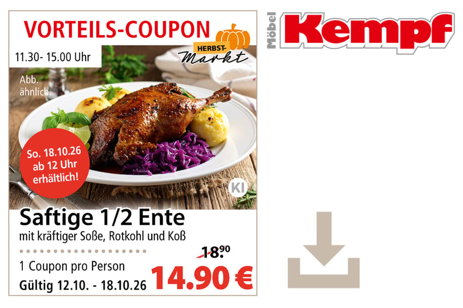 Hier klicken und Coupon herunterladen.