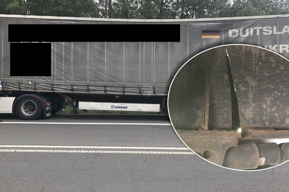 Lastwagen droht durchzubrechen: Polizei greift in richtigem Moment ein