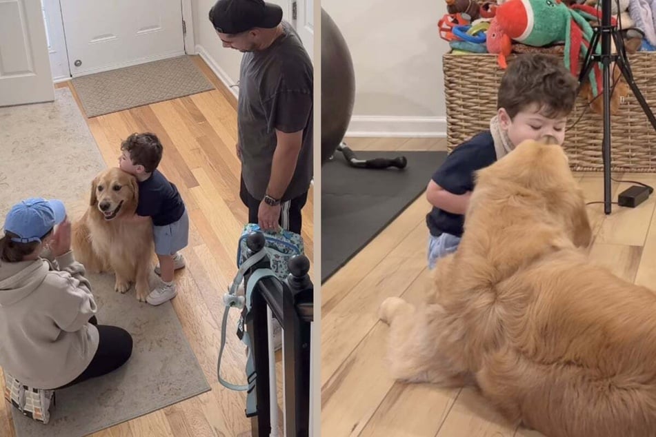 The dog waited for hours for his little best friend to finally come home.