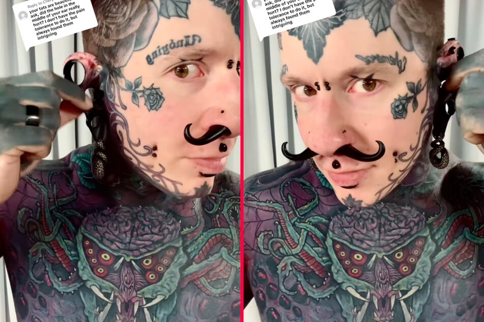 Tattoo addict Remy reveals terrifying process behind radically stretched ears