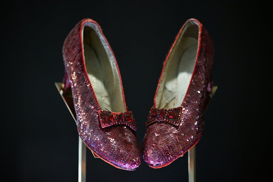 The ruby slippers worn by US actress and singer Judy Garland in the 1939 film The Wizard of Oz are pictured on display in London on November 27, 2024. The shoes will be sold at auction on December 7, 2024, with predictions they could sell for up to $3 million.