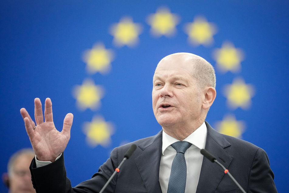 Olaf Scholz (64, SPD) machte in seiner Straßburger Rede Deutschlands europapolitische Standpunkte deutlich.