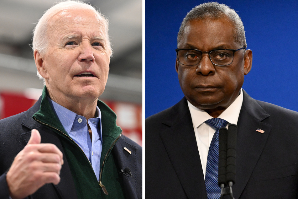 President Biden (l) has affirmed his support of Defense Secretary Lloyd Austin but admitted Austin should have disclosed his hospitalization.