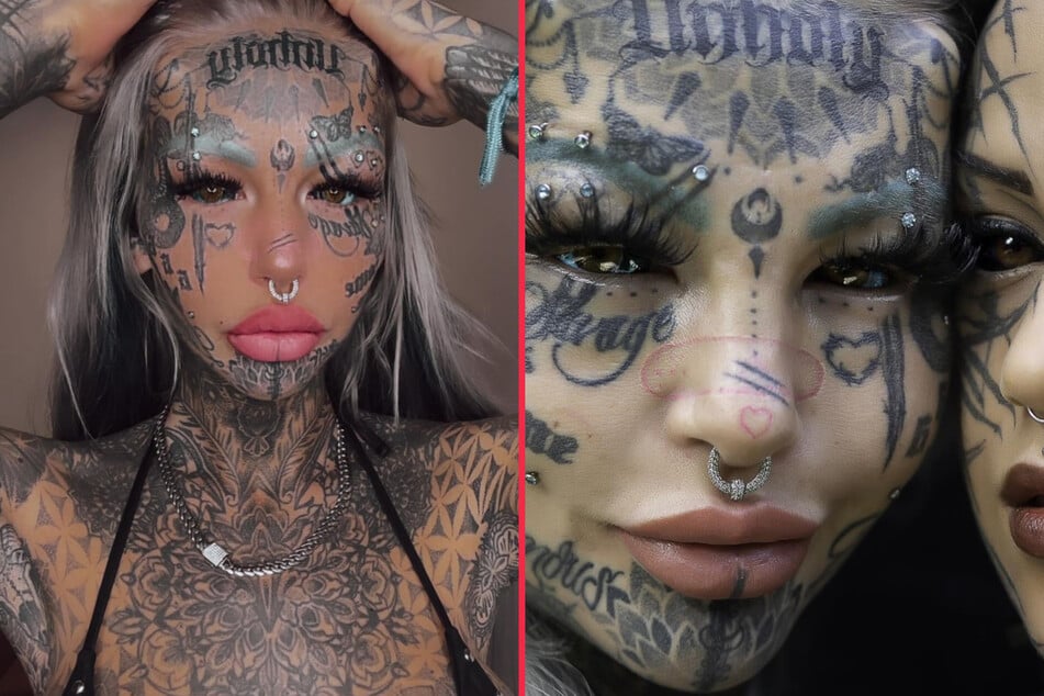 Amber Luke is known for her radical body modifications and eye tattoos.